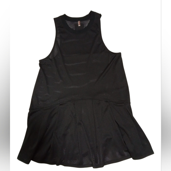 Free People Movement Black Athletic Mesh Tennis Dress Size L Sporty Chic - Picture 6 of 7